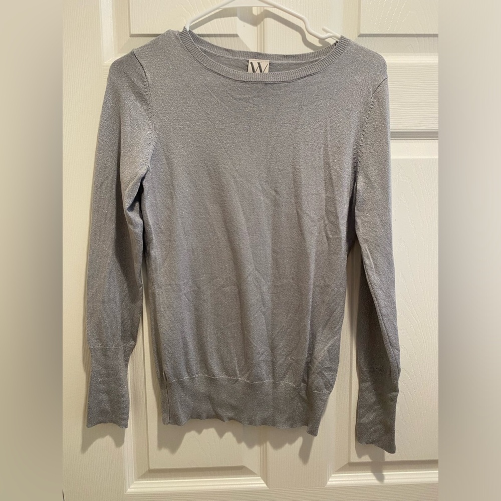 Worthington Silver Sparkly Sweater Sz XS